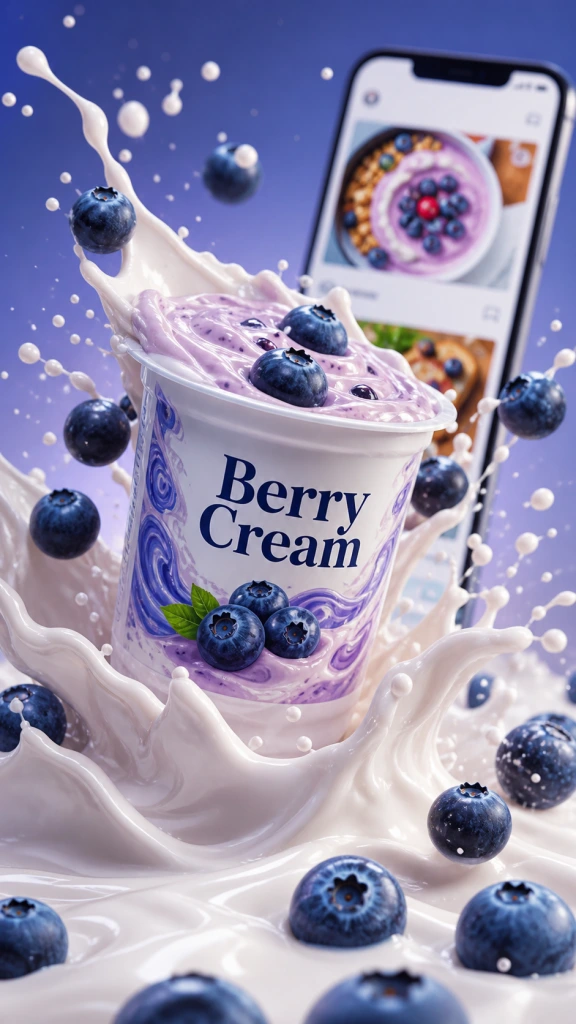 Berry Cream yogurt advertisement