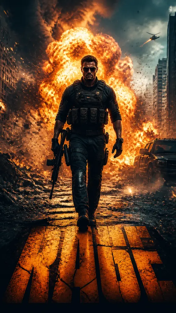Hollywood action movie poster