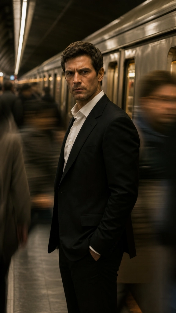 Subway motion-blur portrait