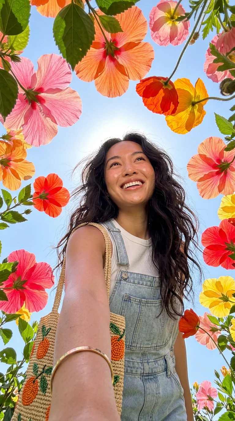 Flower canopy smartphone portrait