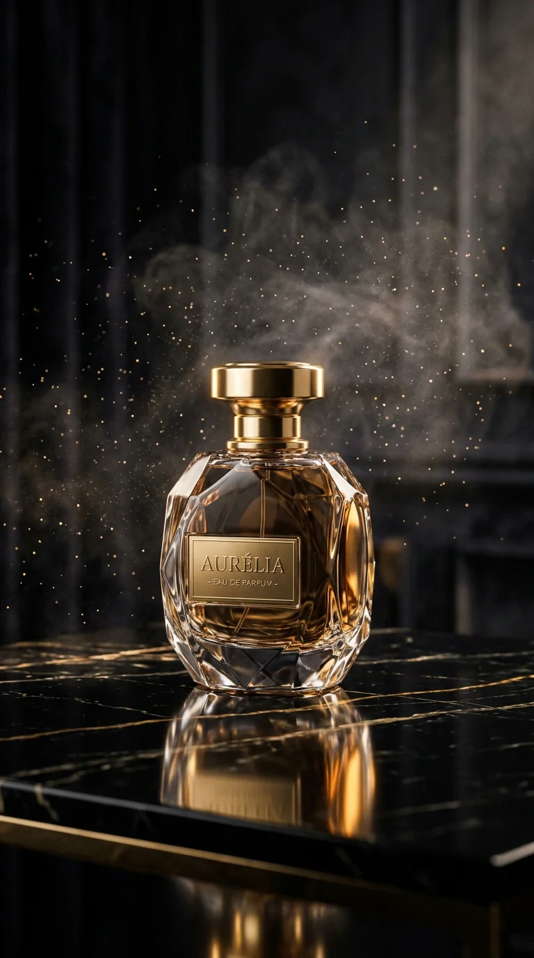 Luxury perfume campaign still