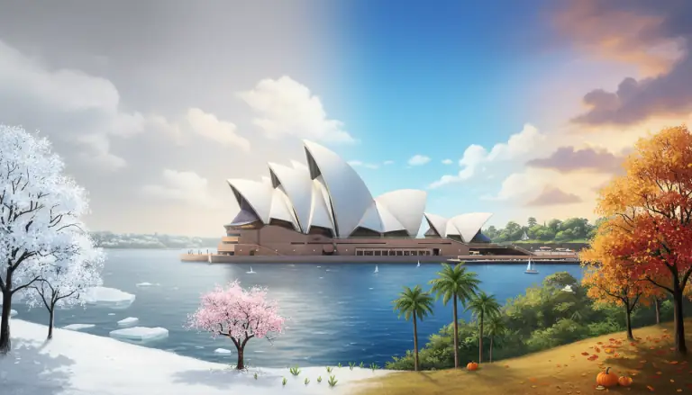 Sydney Opera House through four seasons