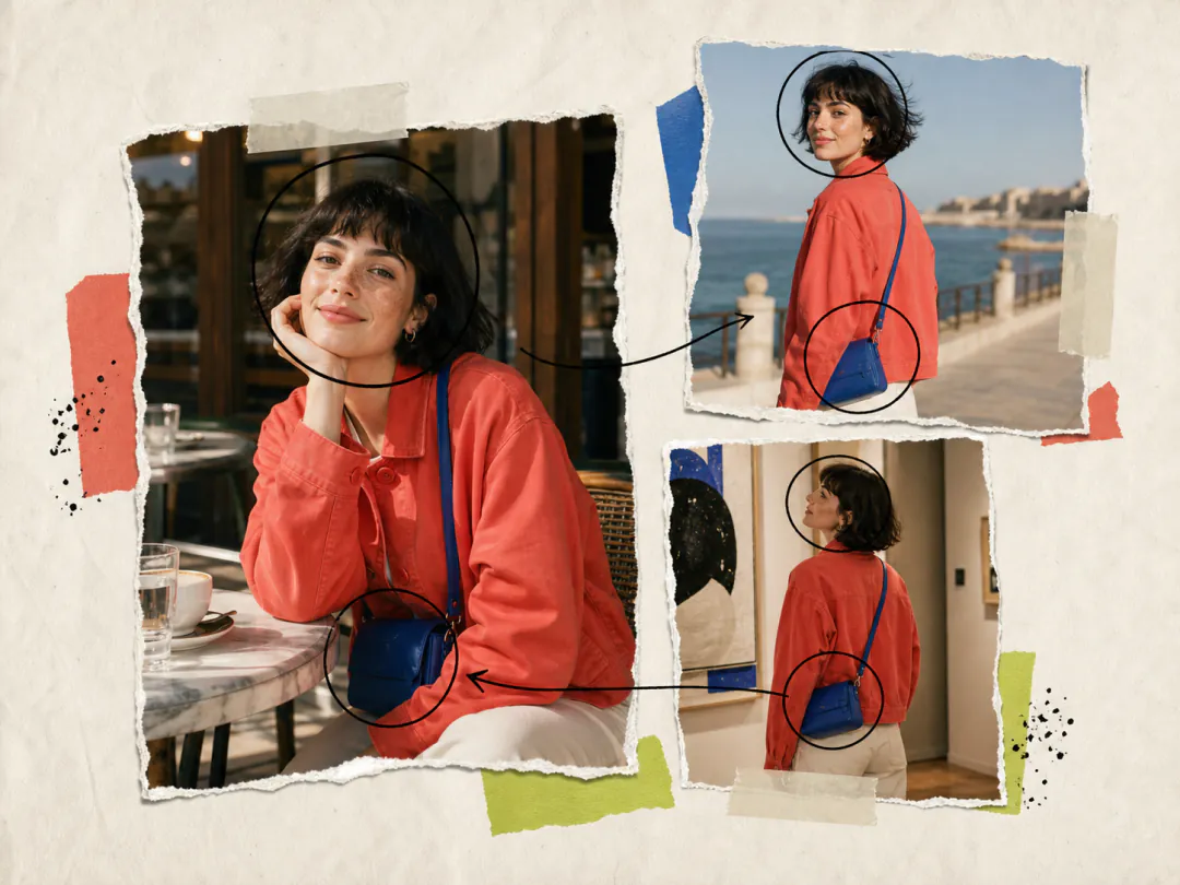 Konsistente Gesichter, Outfits und Produkte