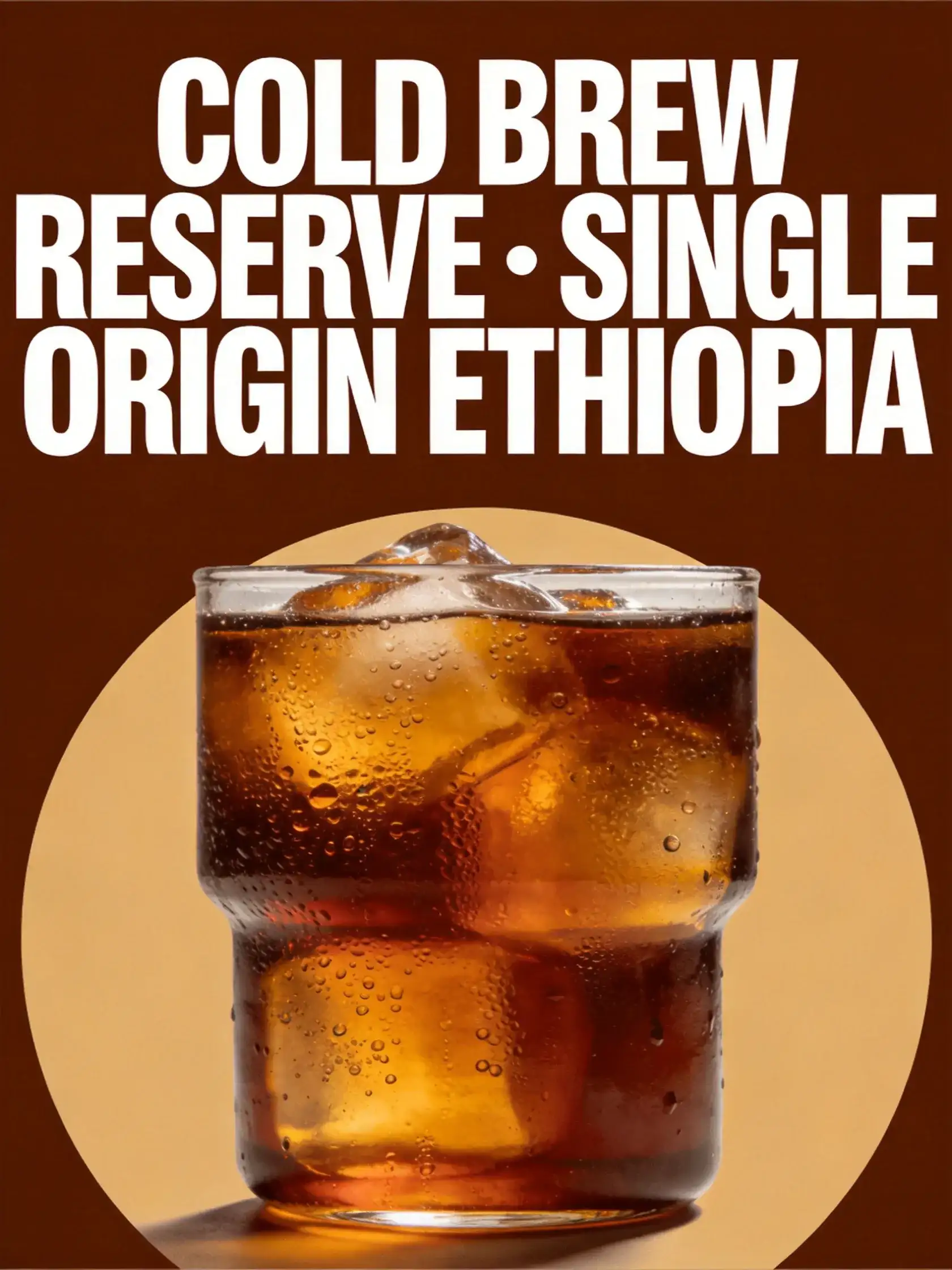Bold typographic cold brew coffee brand poster
