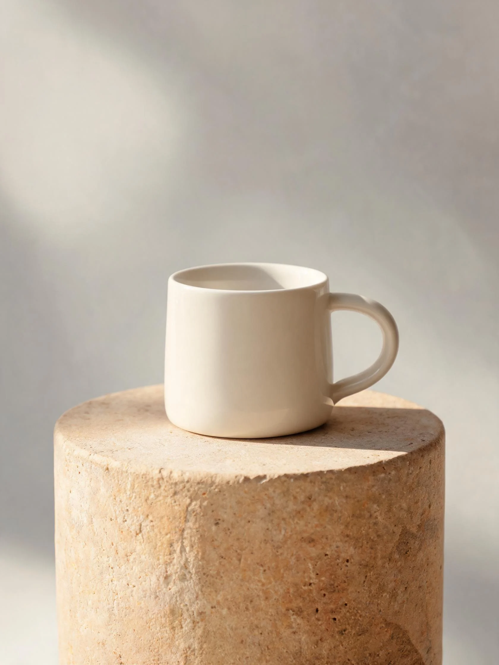 Minimalist studio ceramic coffee mug product shot