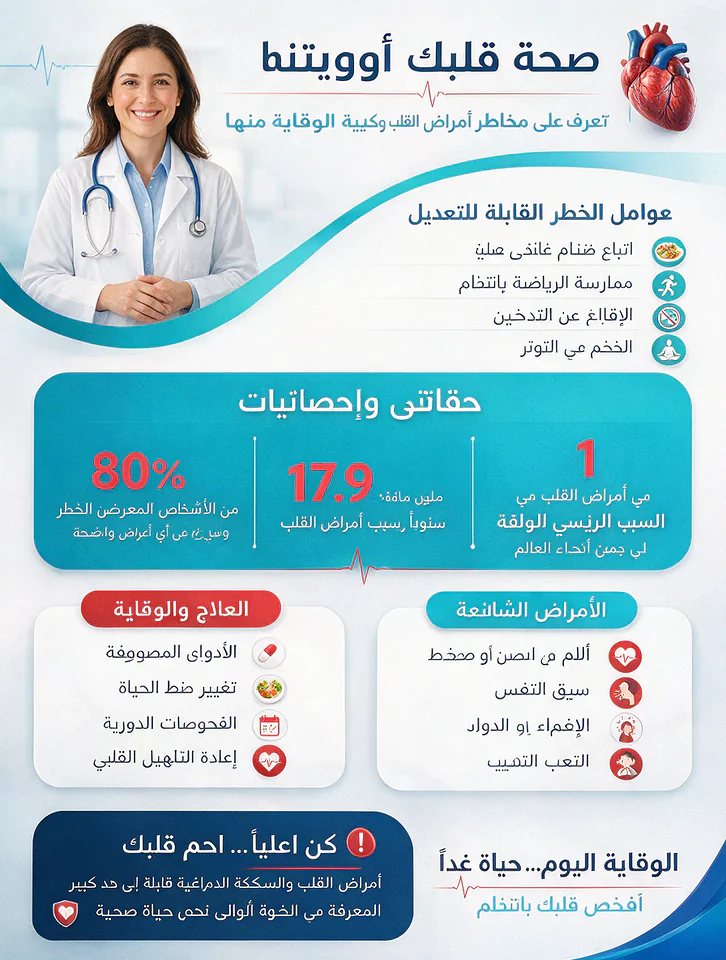 Medical poster in Arabic with a right-to-left layout
