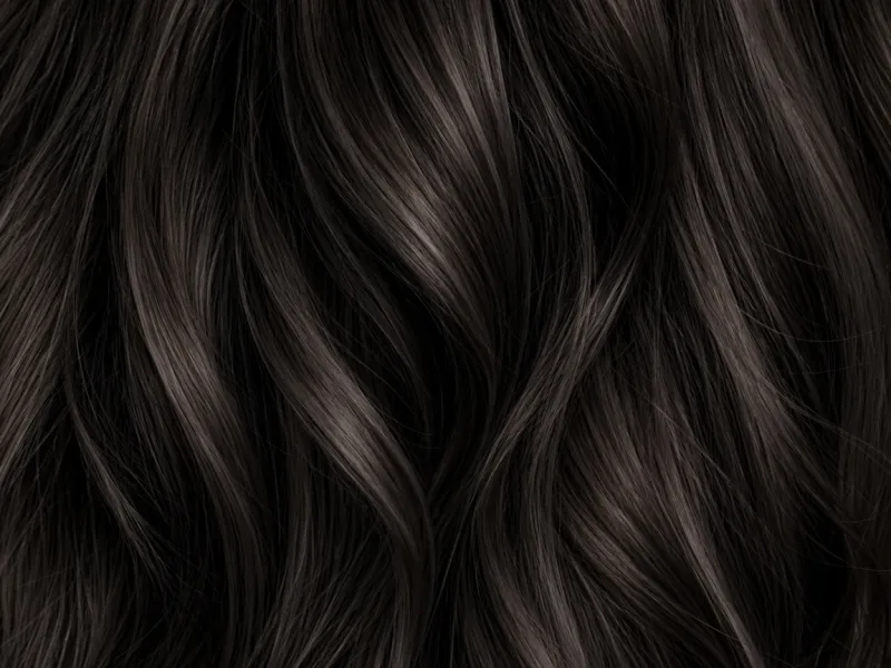 Close-up of soft black hair strands with a little warmth.