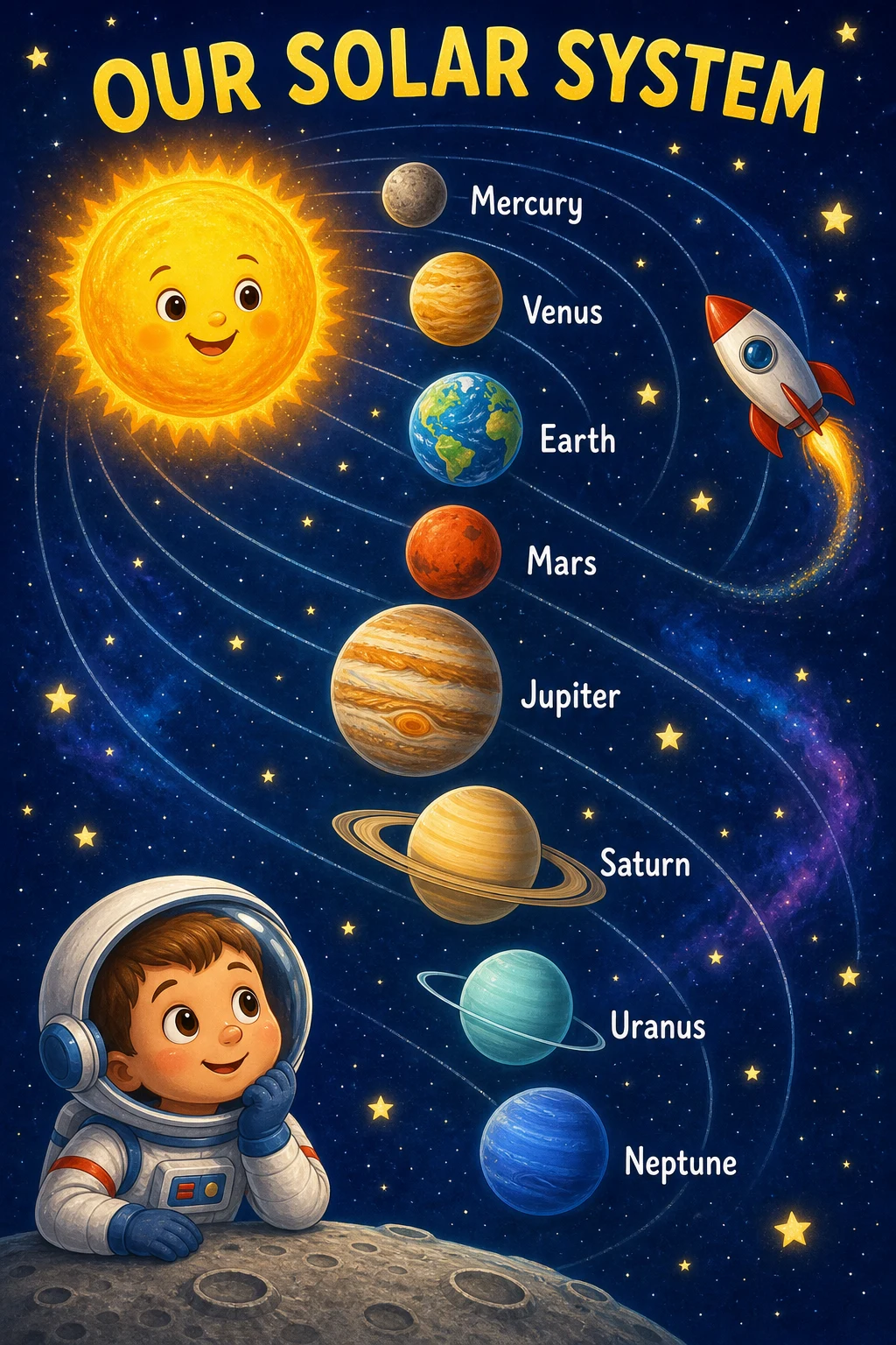 Educational space poster for children