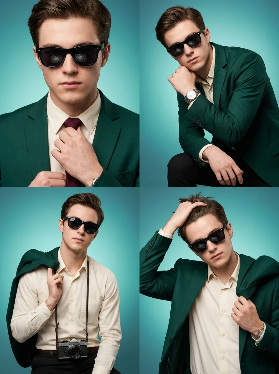 Emerald blazer 2x2 fashion grid