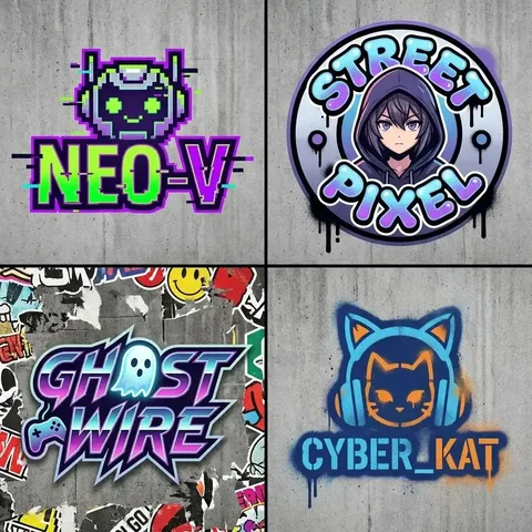 Street / VTuber logo sticker grid